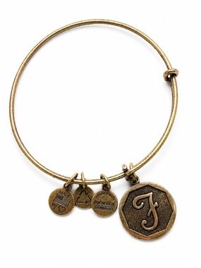 Alex and Ani Gold Initial F Charm Bangle Bracelet